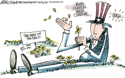 CLINTON BUSH DYNATIES  by Mike Keefe