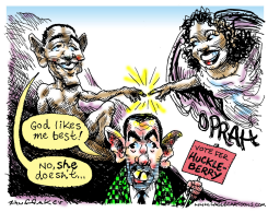 GOD LIKES HUCKABEE  by Sandy Huffaker