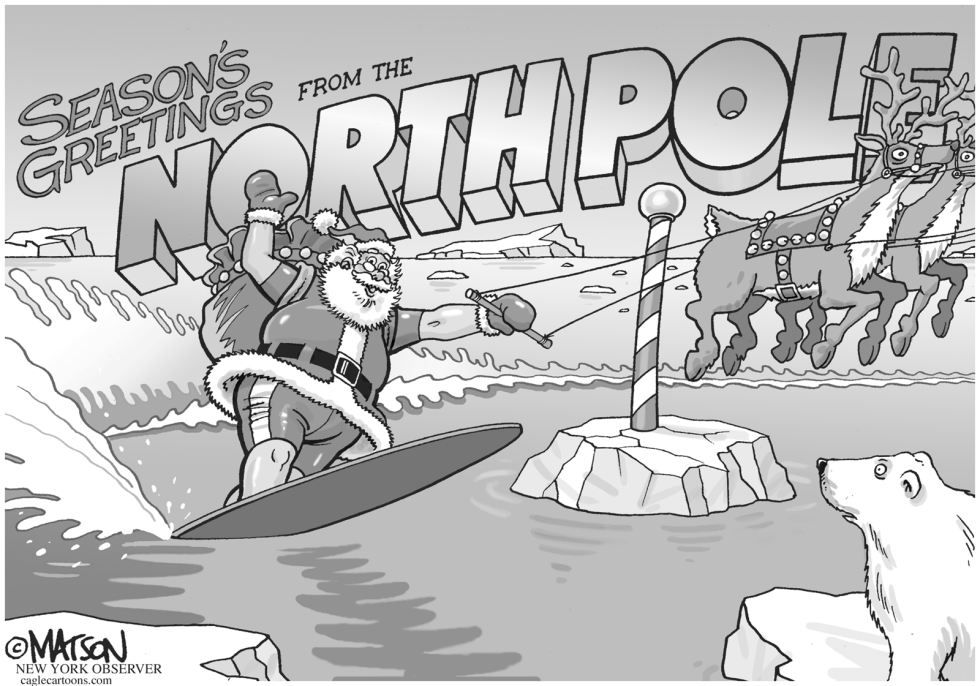 Waterskiing Santa