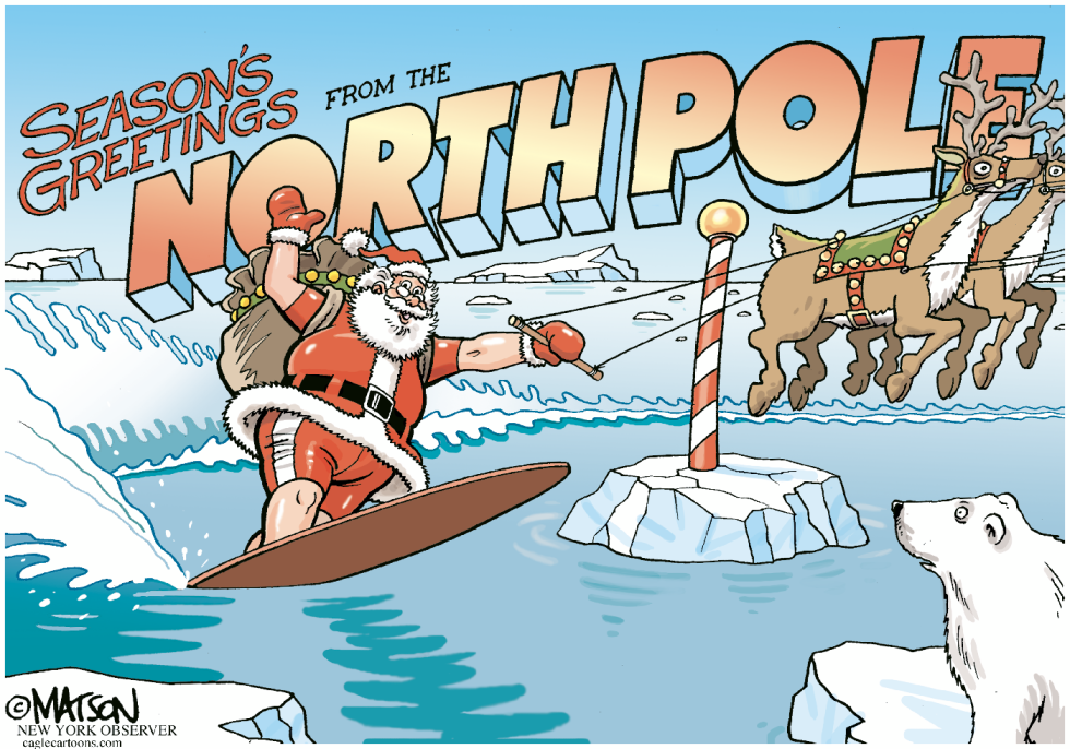 Waterskiing Santa-COLOR