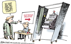 ELECTRONIC VOTING  by Mike Keefe