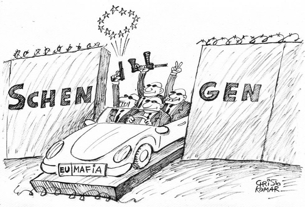 Schengen Wall - B&W
