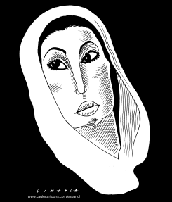 BENAZIR BHUTTO PORTRAIT BW by Osmani Simanca