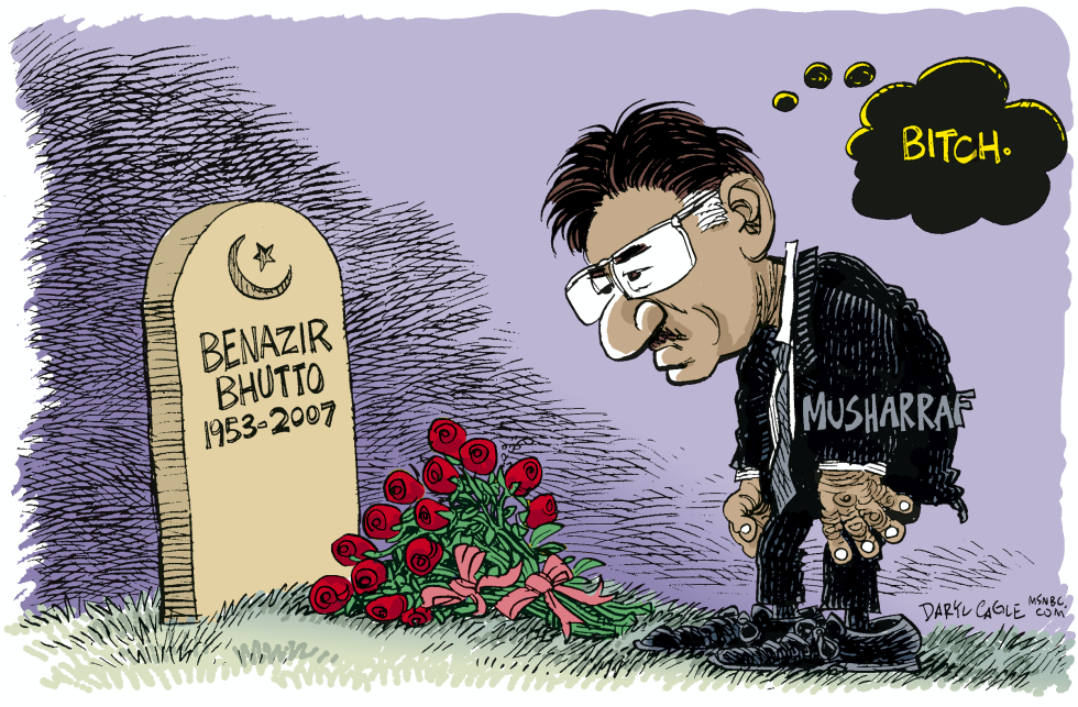  BHUTTO DEATH AND MUSHARRAF  by Daryl Cagle