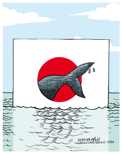 WHALE IN TROUBLE BECAUSE OF JAPAN   by Arcadio Esquivel