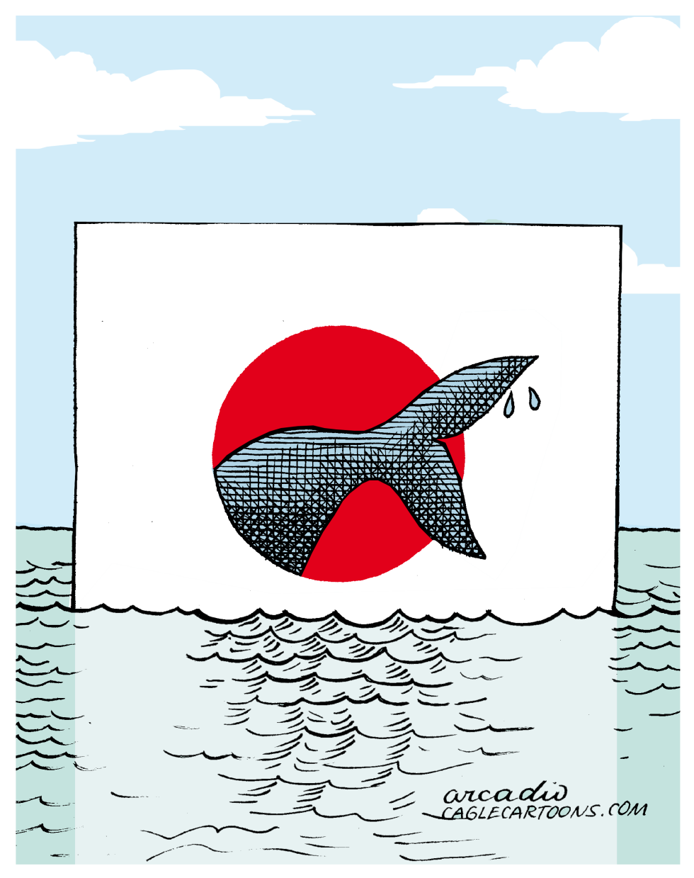 Whale in Trouble Because of Japan -- COLOR