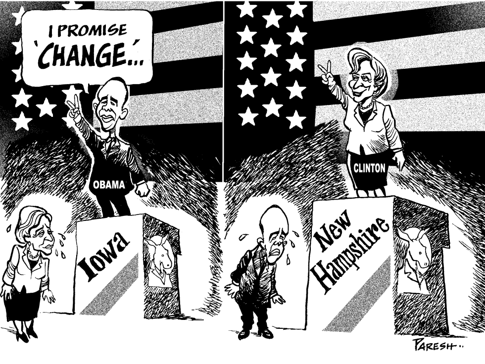Obama and Clinton  victory
