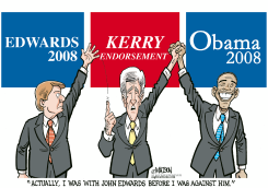 KERRY ENDORSES OBAMA by R.J. Matson