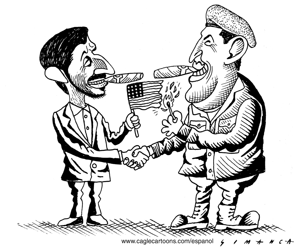  AHMADINEJAD AND CHAVEZ by Osmani Simanca