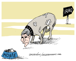 BUSH WITH HIS TAIL BETWEEN HIS LEGS   by Arcadio Esquivel