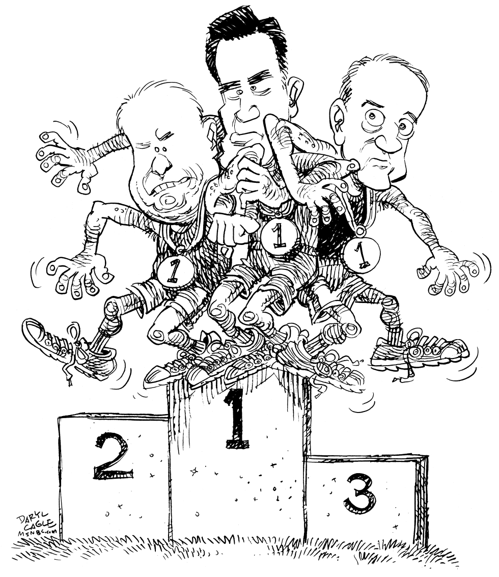  THREE IN FIRST PLACE by Daryl Cagle