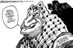 ARAFAT CHANGES SPOTS by Mike Keefe