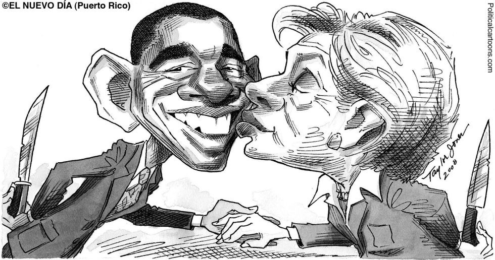  HILLARY KISSES OBAMA by Taylor Jones