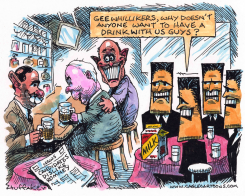 A BEER WITH ROMNEY  by Sandy Huffaker