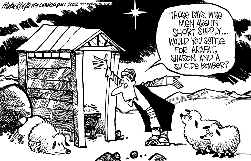  NATIVITY SCENE 2002 by Mike Keefe