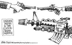 DUELING PISTOLS by Mike Keefe