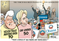 KENNEDY PASSES TORCH TO OBAMA by R.J. Matson