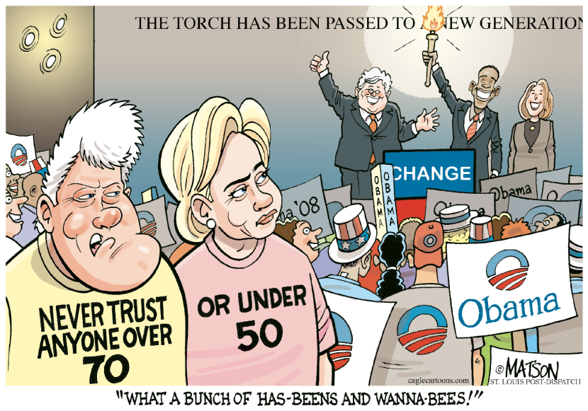 Kennedy Passes Torch To Obama-COLOR