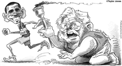 OBAMA AND TED KENNEDY by Taylor Jones