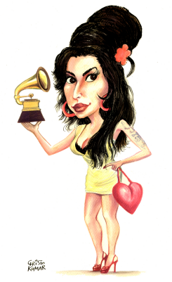 AMY WINEHOUSE WITH GRAMMY -  by Christo Komarnitski