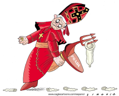 EVIL POPE AND CONDOMS by Osmani Simanca