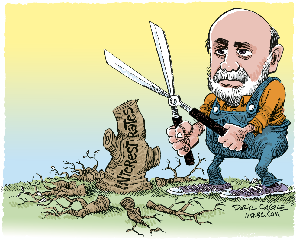  BERNANKE PRUNES RATES by Daryl Cagle