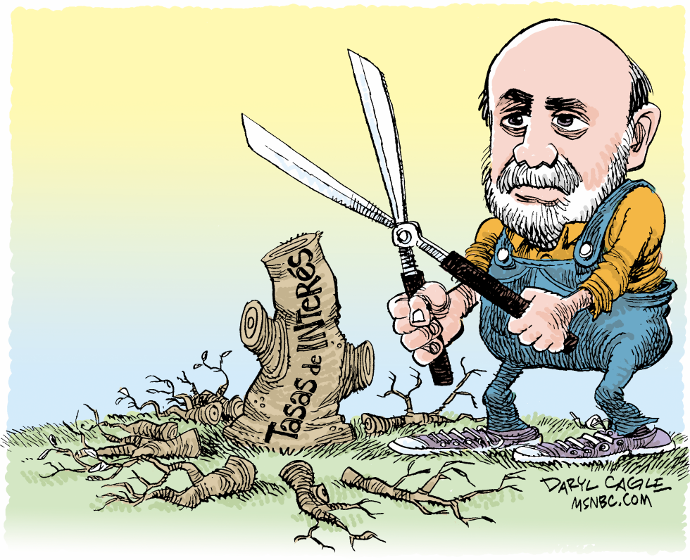  BERNANKE PODA LAS TASAS  by Daryl Cagle