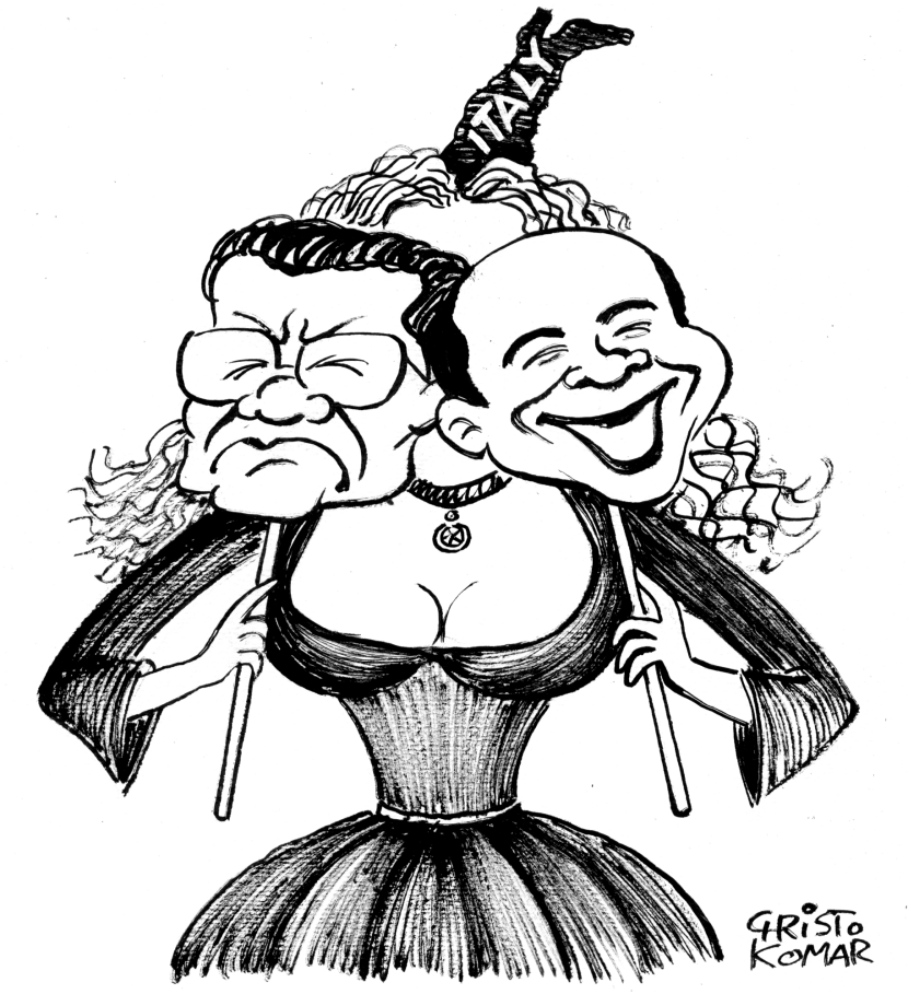 Italy Carnival masks - B&W