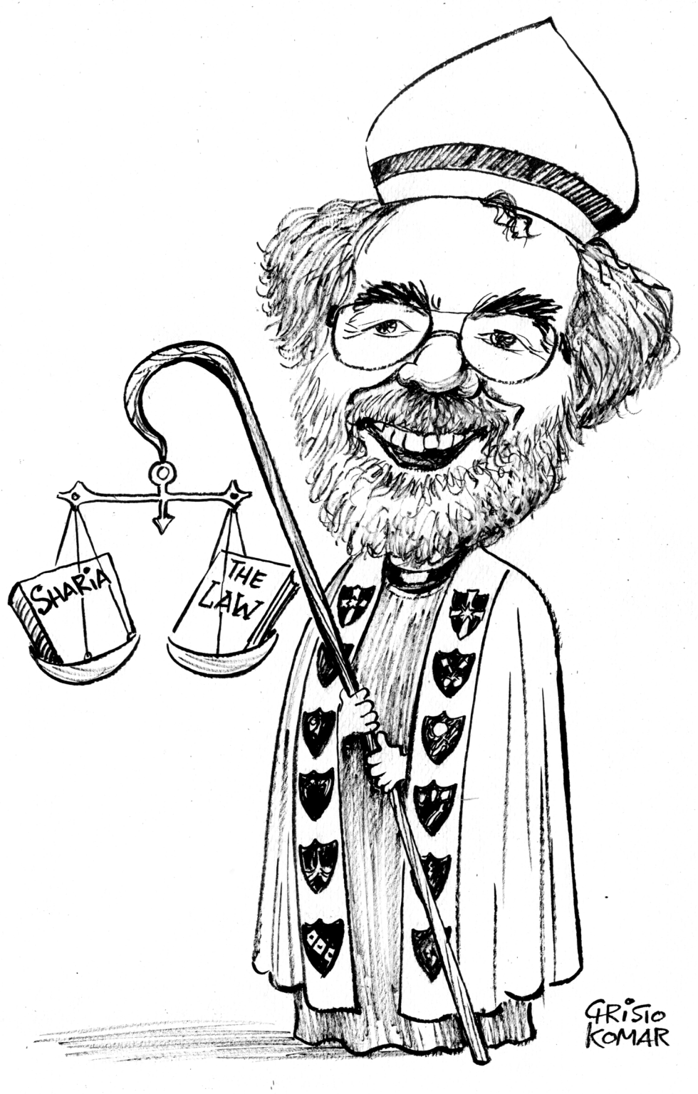 The archbishop of Canterbury Rowan Williams - B&W