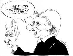 HILLARY: TALK TO THE HAND by Michael McParlane