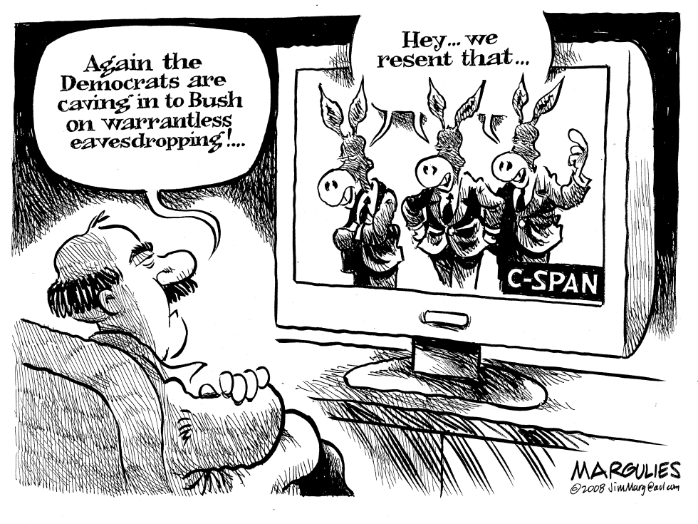 Democrats cave on eavesdropping