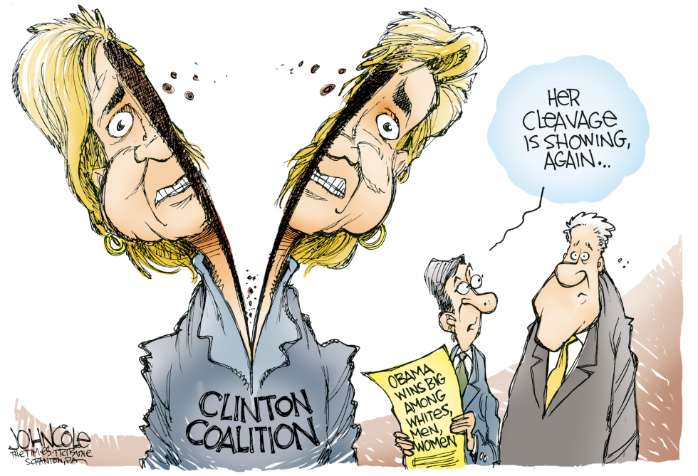 Clinton coalition split