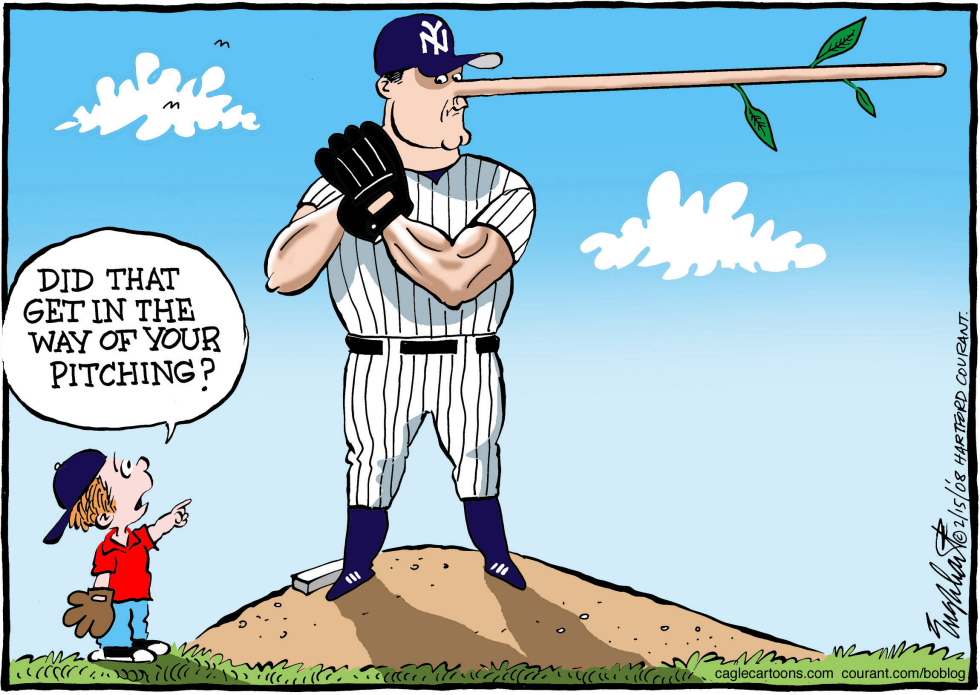  ROGER CLEMENS -  by Bob Englehart