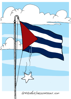 THE STAR OF CUBA FALLS   by Arcadio Esquivel