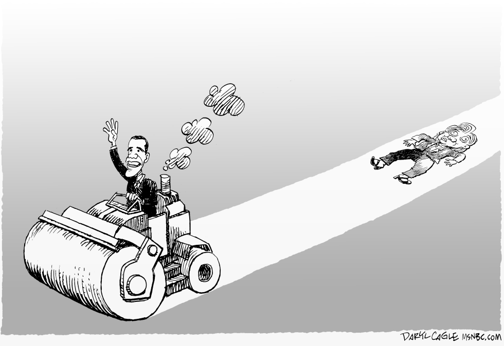  OBAMA STEAMROLLER by Daryl Cagle