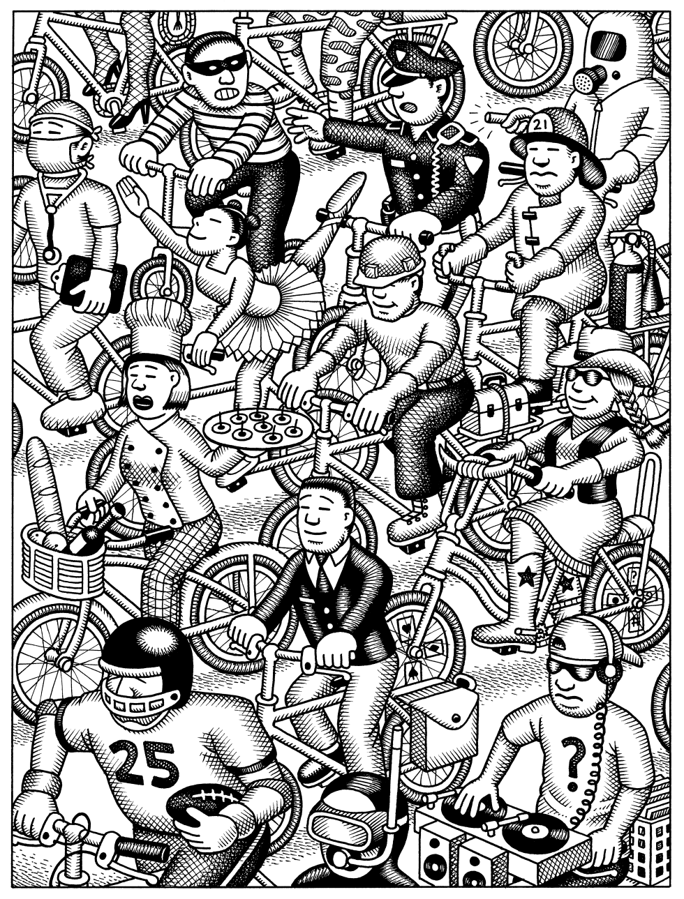 Bike to Work black and white version