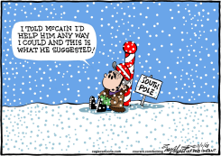 BUSH HELPS MCCAIN by Bob Englehart