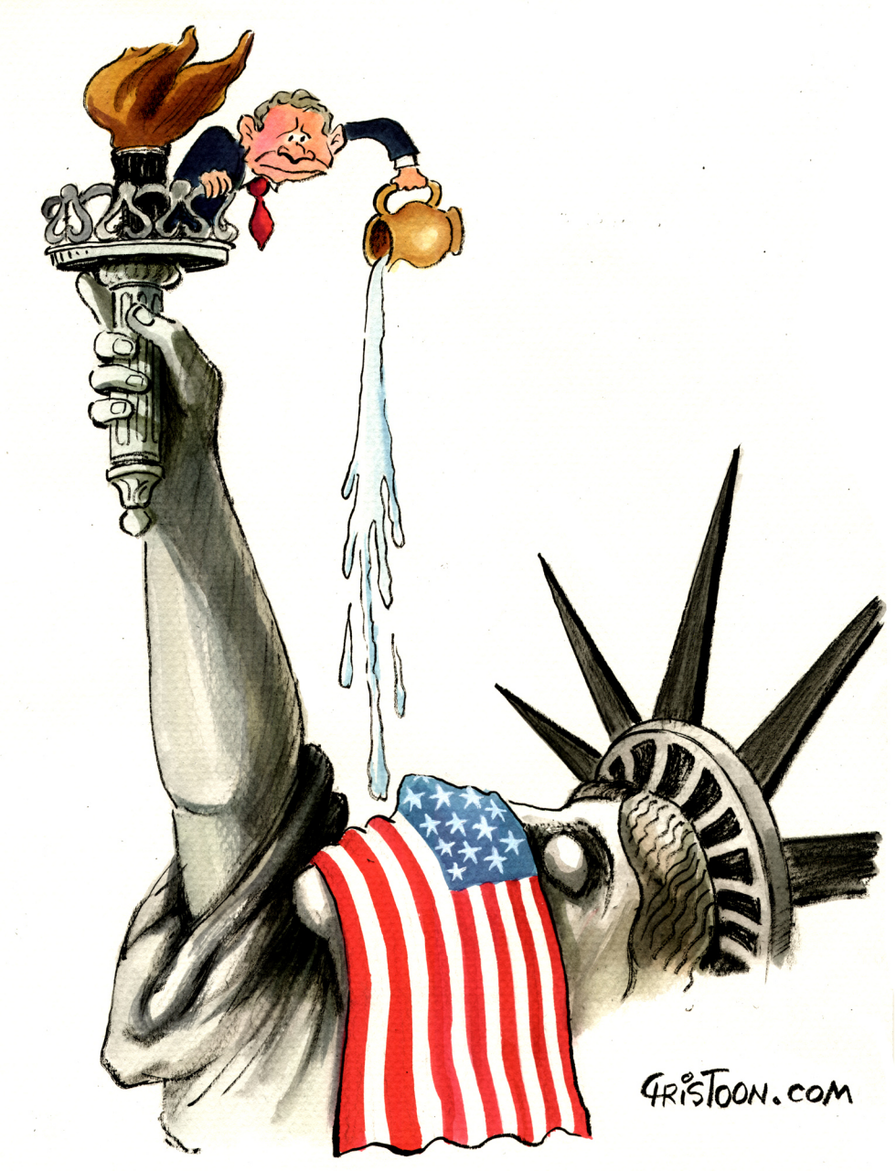Bush Vetoes Waterboarding Bill - COLOR