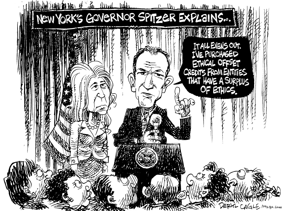  GOV. SPITZER EXPLAINS by Daryl Cagle