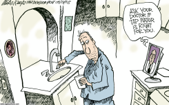 DRUGS IN DRINKING WATER  by Mike Keefe