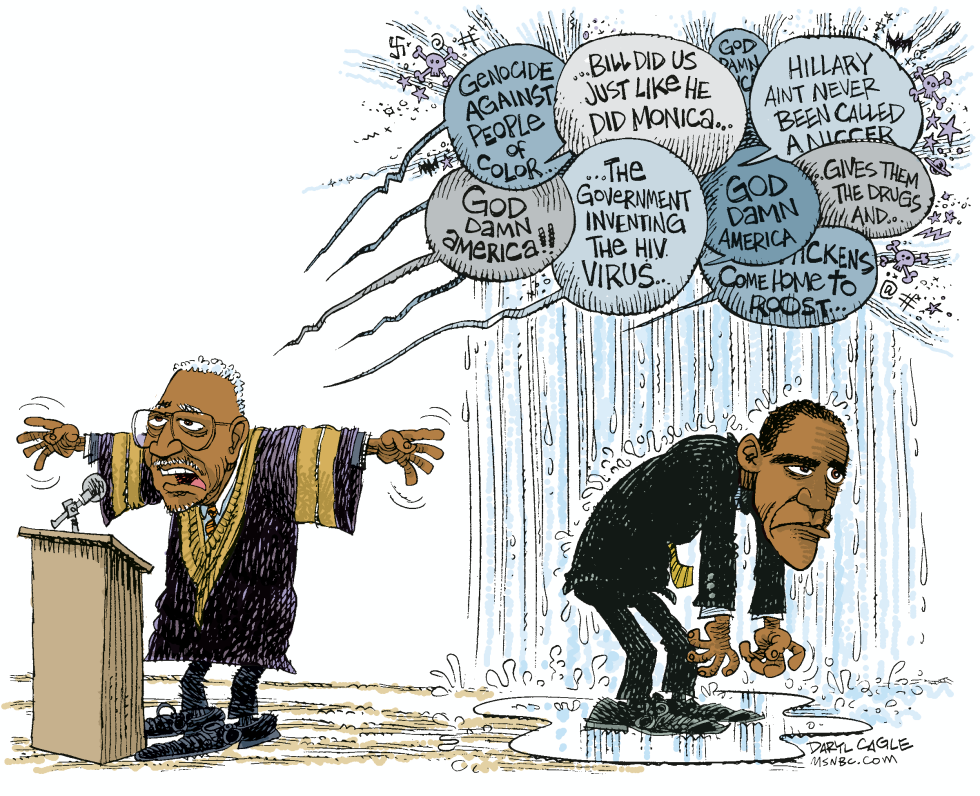  OBAMA PASTOR JEREMIAH WRIGHT by Daryl Cagle