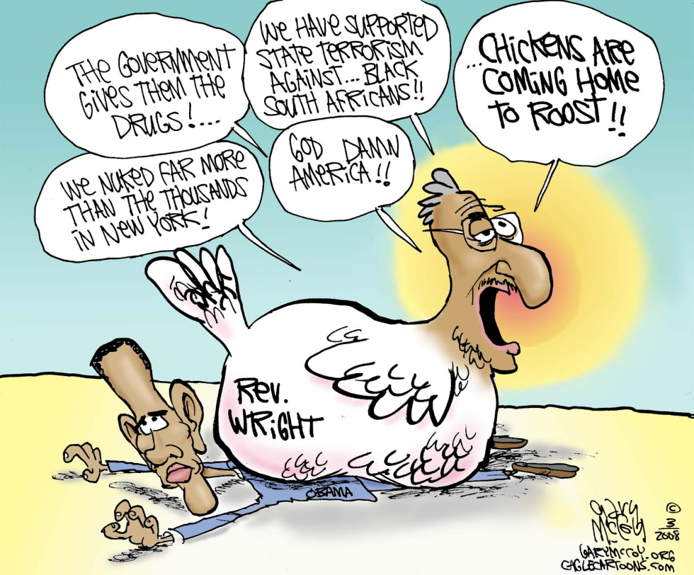  OBAMAS ROOSTING CHICKEN by Gary McCoy