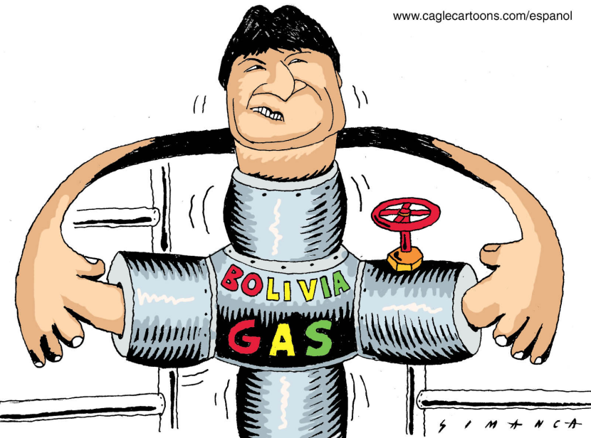 Evo Morales and Gas -- COLOR