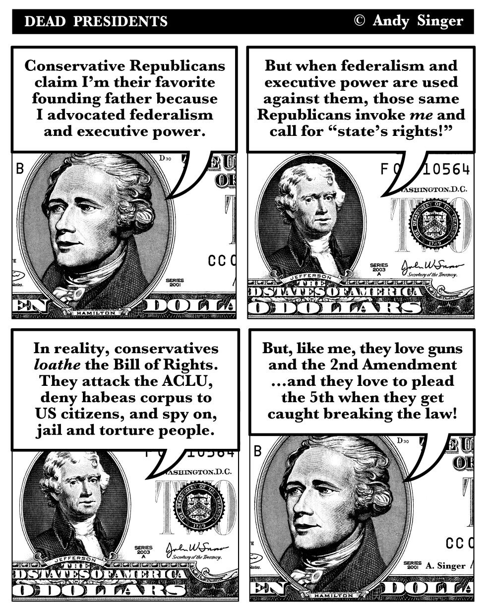 Hamilton and Jefferson discuss Federalism