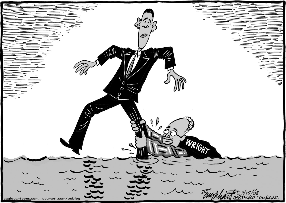  OBAMA Y WRIGHT by Bob Englehart