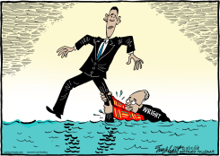 OBAMA Y WRIGHT /  by Bob Englehart