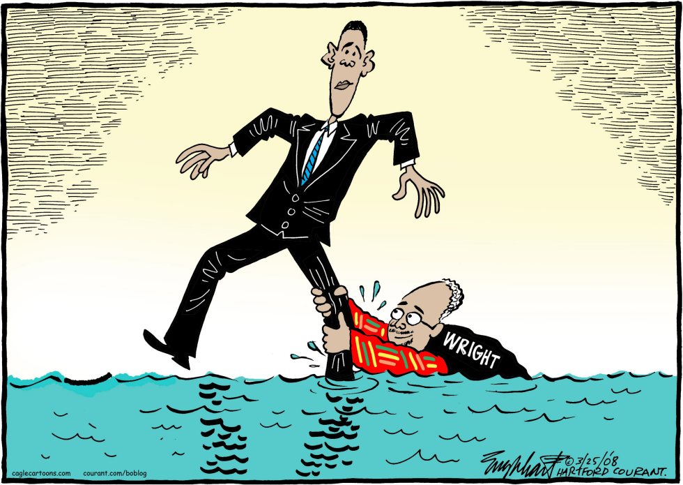  OBAMA Y WRIGHT  by Bob Englehart