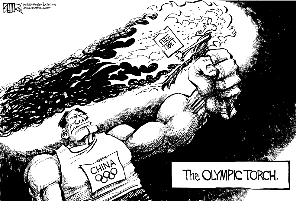  CHINESE OLYMPIC TORCH by Nate Beeler