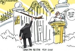 CHARLTON HESTON  by Pat Bagley