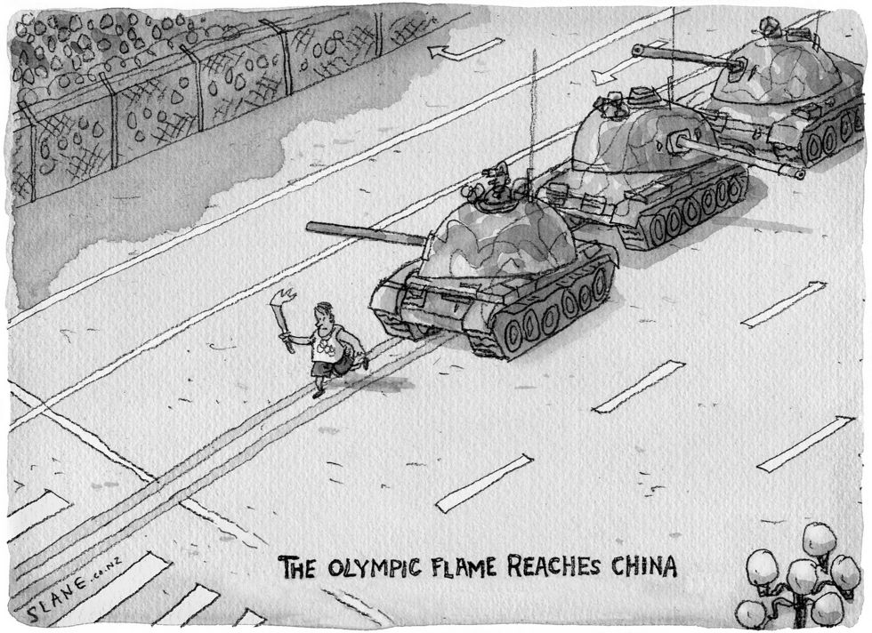 Olympic torch reaches China  GREYSCALE
